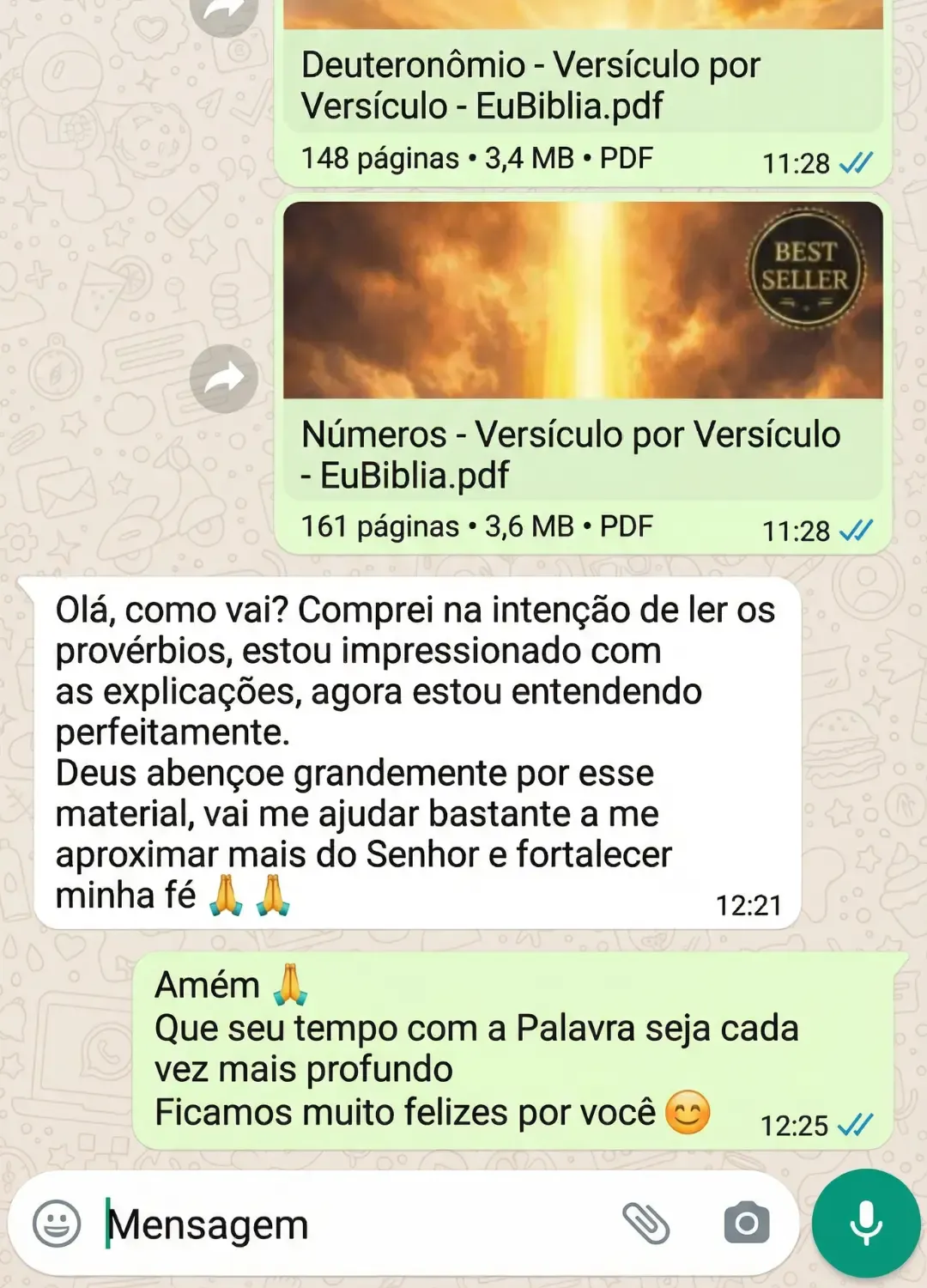 Depoimento WhatsApp — Provérbios e Números