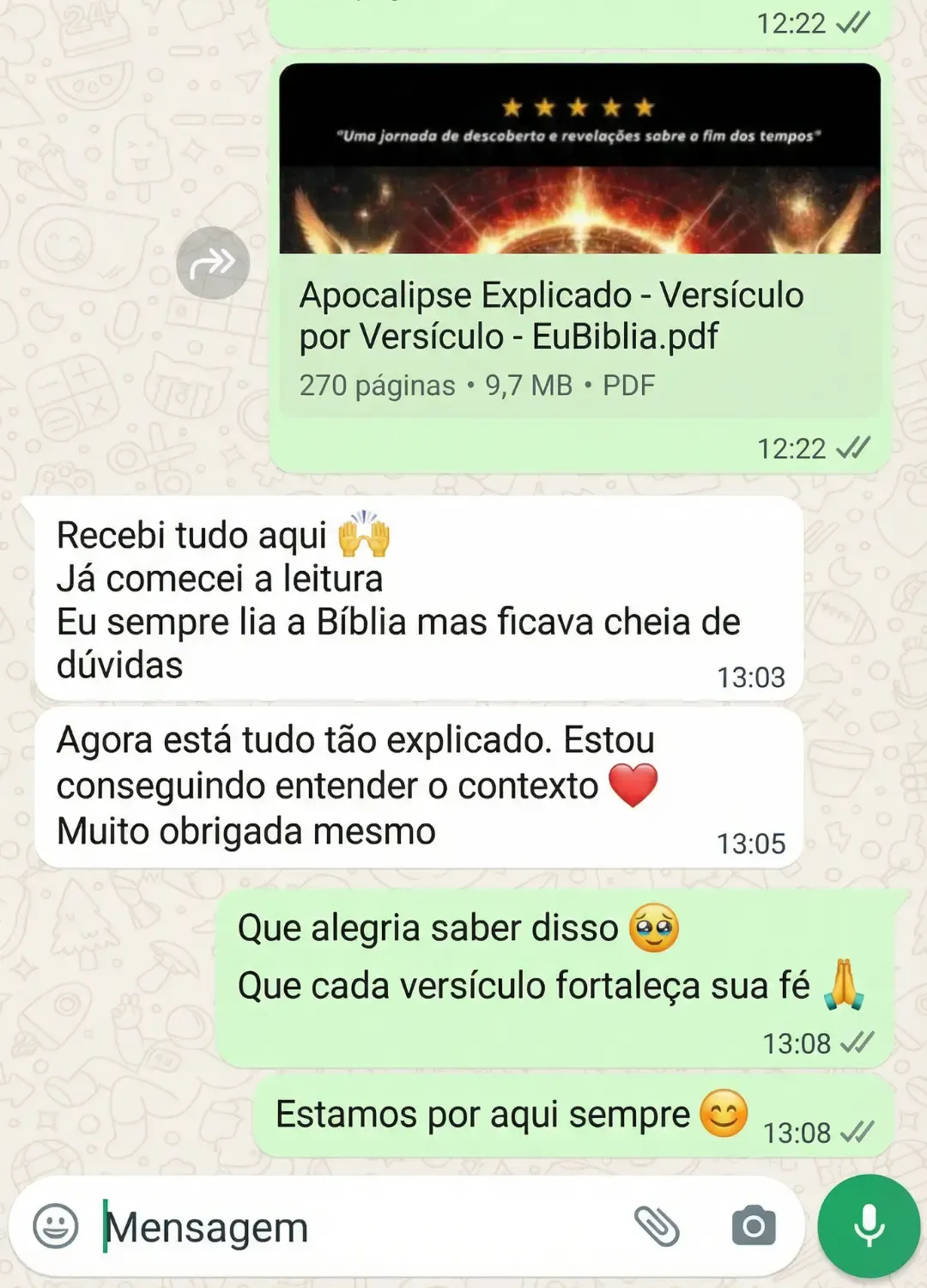 Depoimento WhatsApp — Apocalipse