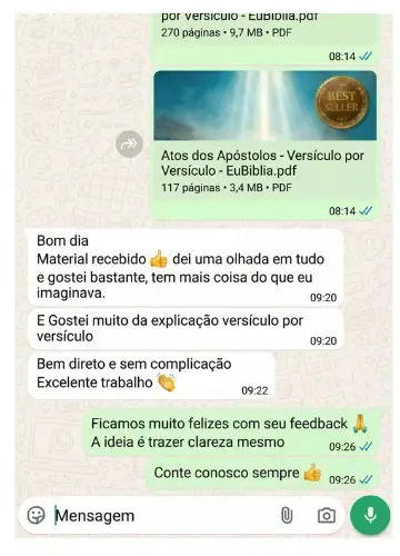 Depoimento WhatsApp — Atos dos Apóstolos